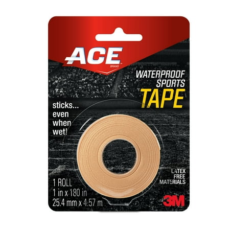 ACE Waterproof Sports Tape, Beige, 1 in. x 180 in.