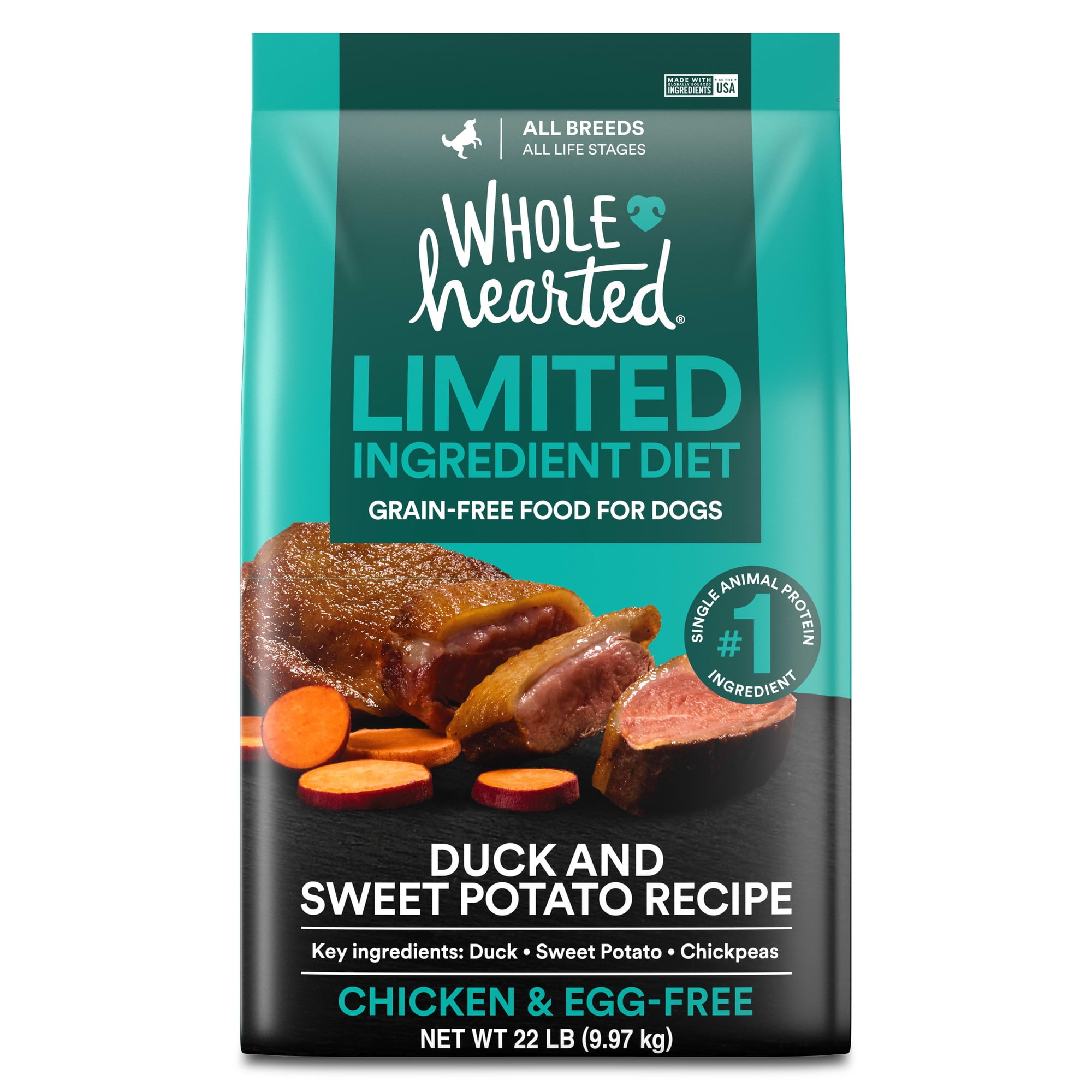 WholeHearted Limited Ingredient Diet Duck & Sweet Potato Recipe Dog Food 22 lbs.