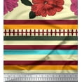 thumbnail image 3 of oneOone Viscose Jersey Fabric Stripe & Floral Panel Printed Craft Fabric BTY 60 Inch Wide, 3 of 3