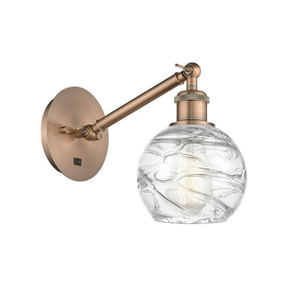 317-1W-AC-G1213-6-LED-Innovations Lighting-Athens - 1 Light Small Wall Sconce In Industrial Style-10.38 Inches Tall and 6 Inches Wide Antique Copper