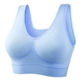 thumbnail image 2 of DQRPSEETB Bralettes for Women Plus Size Ladies' Solid Color Large Size Underwear without Rim and Traceless Bra Light Blue, 2 of 3