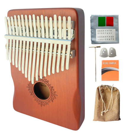 Hand-Carved 17-Key Kalimba – Wooden Thumb Piano for Music Lovers and Beginners