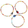 thumbnail image 1 of Pulsera de cuentas pequeñas colorida - Pulsera de playa de moda de 3 piezas Pulsera elástica con dijes, 1 of 6