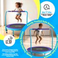 thumbnail image 3 of YORIN 36" Trampoline for Kids, 3FT Mini Indoor/Outdoor Foldable Toddler Trampoline with Adjustable Foam Handle, Small Rebounder Fitness Trampoline with No-Gap Padded Cover, Gift for Baby, Girls, Boys, 3 of 10