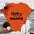 thumbnail image 5 of Landzoo Halloween T Shirt For Women Letter Print Short Sleeve Round Neck Shirt Party Cozy Soft Women Tees Size L Orange, 5 of 5