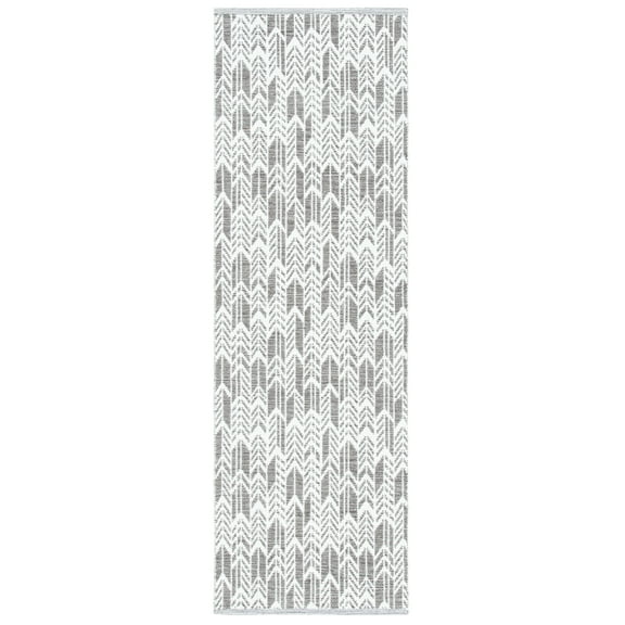SAFAVIEH Montauk Rhoda Geometric Runner Rug, Charcoal/Ivory, 2'3" x 7'