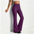 thumbnail image 3 of Womens Work Office Pants High Waisted Bell Bottoms Slim Fit Stretch Flared Dress Pants Trousers for Business Casual Going Out,Purple,XXL, 3 of 6