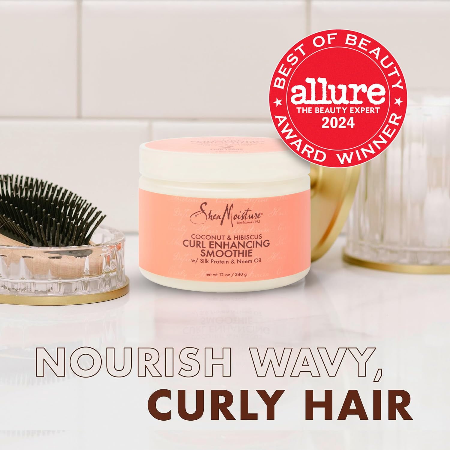 SheaMoisture Leave-In Conditioner Bundle, Coconut & Hibiscus Curl Enhancing Smoothie for Curly Hair, Frizz Control + Jamaican Black Castor Oil Strengthen & Restore for Hair Repair