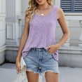thumbnail image 5 of JGGSPWM Loose Fit Ribbed Tank Tops for Women Crew Neck Sleeveless Summer Casual Lightweight Knit Sweater Shirts Purple M, 5 of 7