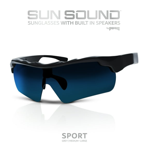 Sun Sound Smart Sunglasses Combine On Trend Classic Sunglasses with Built-In Bluetooth Premium Speakers - Unisex (MED-LG) SPORT / GRAY