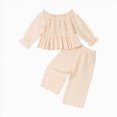 thumbnail image 6 of HCNTES Baby Girl Clothes Winter Baby Toddler Girls Clothes Solid Color Long Sleeve Camisole Pants Set Winter Outfits, 6 of 6