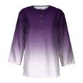 thumbnail image 4 of Qiopertar Tunique Basique à Manches 3/4 Imprimée Col Rond Boutonnée Blouses en Solde Livraison Gratuite jusqu'à 90 % de Réduction, 4 of 5