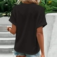 thumbnail image 6 of Aloohaidyvio Tops for Women ,Womens Fashion Tops Casual Solid Button V Neck T-Shirt Blouse, 6 of 6