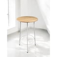 thumbnail image 2 of Pangea Home Sly Round Modern Wood Veneer/Metal Bar Table in White, 2 of 4