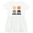 thumbnail image 3 of Inktastic Cats Rule with Cat Heads Girls Toddler Dress, 3 of 5