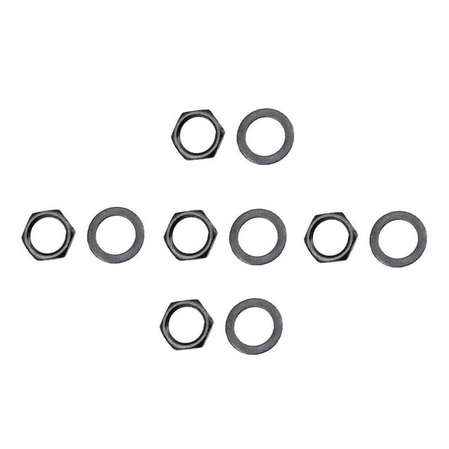 5x Tuercas de Guitarra Arandelas Juntas de Guitarra Salida Tuerca Arandela de Bloqueo Plata - Negro 9.36mm CUTICAT Lavadora de tuercas de guitarra