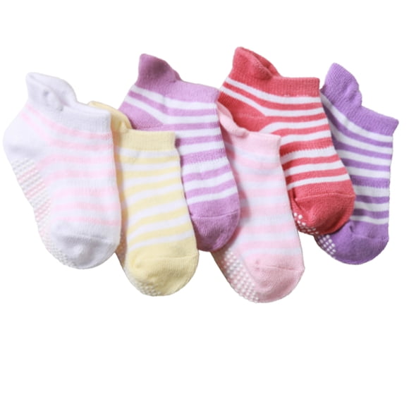Minnieouse 6 piezas de medias para niños, calcetines tobilleros transpirables antideslizantes con buena elasticidad, estilo Simple, buena artesanía, ropa Medias términos cruzados chica 8-10 Minnieouse AP009062-48B