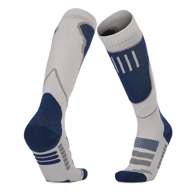 Calcetines de esquí elásticos para hombre y mujer, hasta la rodilla, térmicos, deportivos, de compresión, con absorción de impactos, para invierno, snowboard, senderismo y caza.