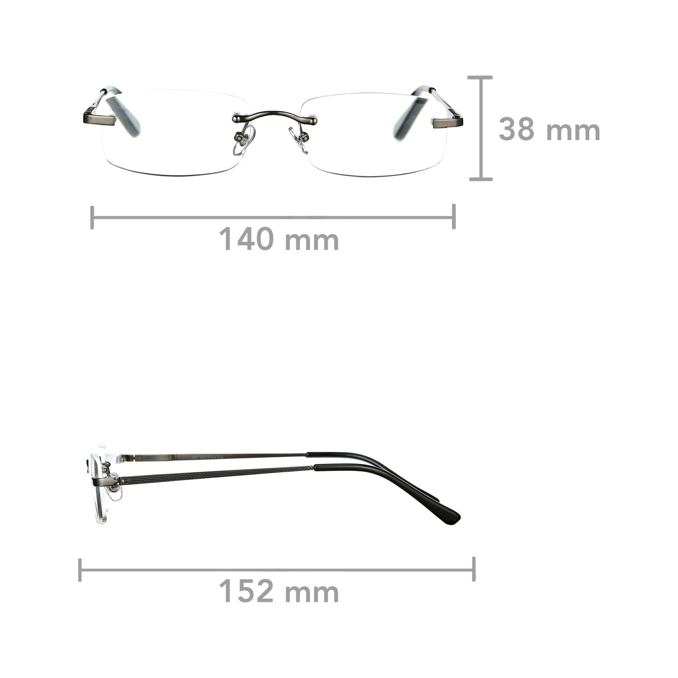 M+ Readers 180° Flex Temples Jean Dgun +2.50 Reading Glasses with Case