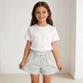 thumbnail image 4 of Nilvkv Girls Shorts, Shorts for Girls, Youth Solid Color Lightweight Stretchy Soft Lounge Shorts Casual Summer Daily Wear Gray 6-7 Years, 4 of 7