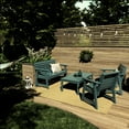 thumbnail image 2 of Highwood 4pc Weatherly Conversation Set - 4ft Bench, Two Garden Chairs and Conversation Table, Outdoor, Eco-friendly, Synthetic Wood, 2 of 8