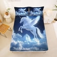 thumbnail image 5 of Erosebridal Cartoon Animal Unicorn Full Size Sheets,Galaxy Starry Night Bed Sheets For Kids Girls 4pcs, 5 of 6