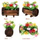 thumbnail image 4 of Flores artificiales Qiysamall en maceta de madera, decoración para bodas, flores artificiales en maceta., 4 of 6