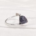 thumbnail image 4 of Blue Sapphire Ring, Rough Blue Sapphire Ring, September Birthstone, CROSS Band Ring, 925 Sterling Silver, Womens Ring, Christmas, Thanksgiving, Handmade, Statement Jewelry, Rough Gemstone Jewelry, 4 of 5