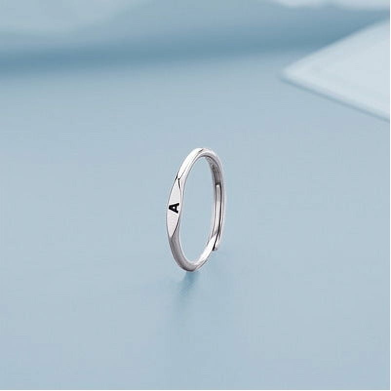 Womens Adjustable Letter Ring Personalized Initial Ring Fashion Jewelry Gift Electroplated Copper Ring for Women and