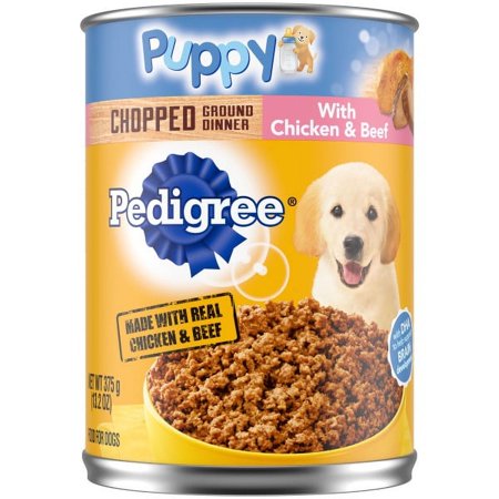 UPC: 0023100113463 | PEDIGREE Puppy Chicken & Beef Chopped Ground Dinner for Puppies Wet Dog Food 13.2 oz Cans (12 Pack)