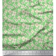 thumbnail image 1 of Soimoi Tissu en Soie Verte Imprimé Floral par Yard 42 Pouces de Large, 1 of 6