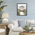 thumbnail image 3 of Stupell Industries Coastal Coastal Calm Pink Beach Hut Black Floating Frame Canvas Art, 17 x 21, by Riley B, 3 of 8