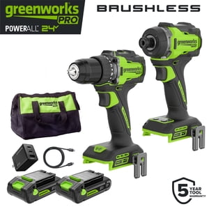 Greenworks Pro PowerAll 24V Drill and Impact Driver Combo Kit