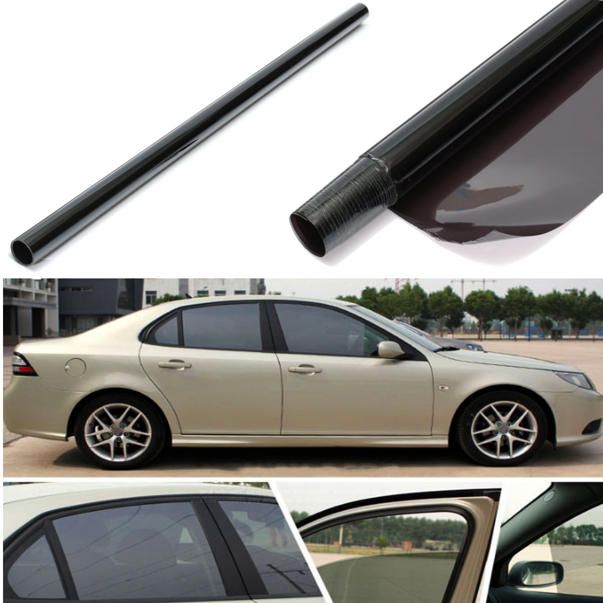 Parts Accessories 35 Vlt Black Car Window Tint Film Dyed 36 X 25 Uv Protection 91cm X 7 6 M Window Tint