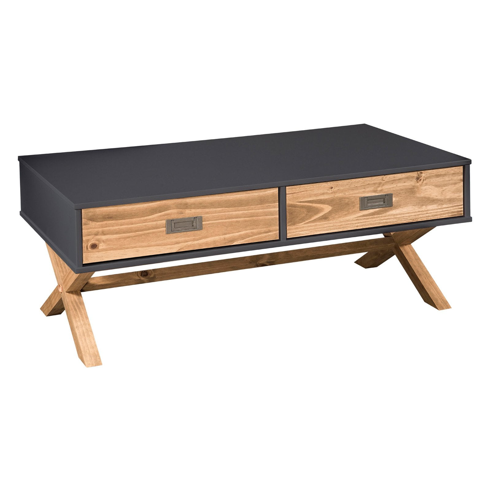 Rustic MidCentury Modern 2Drawer Barclay 1.0 Coffee Table in Dark
