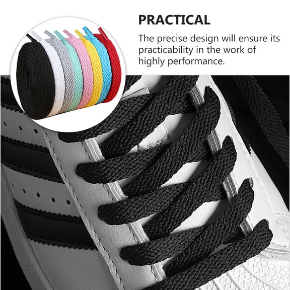 OFFIGAM 8Pair Shoe Strings Polyester Flat Shoelaces for Shoes Assorted Color Stylish and