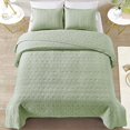thumbnail image 3 of Mocaletto Luxury 3 Piece Queen Size Quilts, Elegant&Reversible Quilt Set Sage Green Bedding Set with Pillow Shams, Soft Lightweight Microfiber Bedspread, Queen Size Bedding Coverlet, 3 of 7
