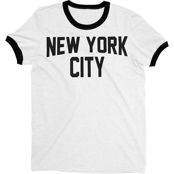 New York City Ringer Tee T-Shirt Retro Style Men's Shirt