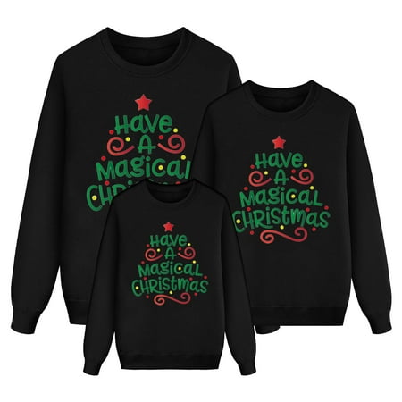 

Youmylove Christmas Sweatshirt Family Outfits For Holiday Party Knitted Pullover