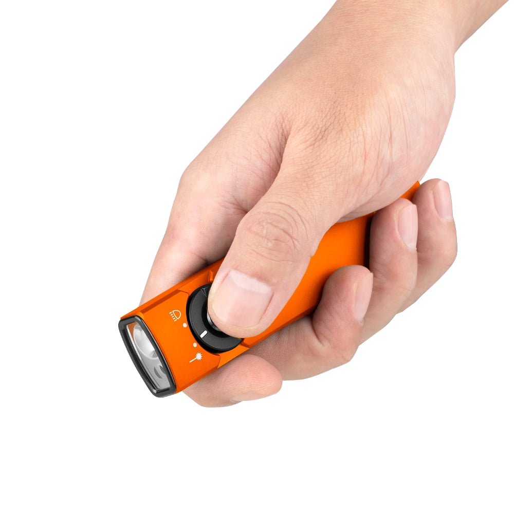 Olight Arkfeld EDC Flat Flashlight, 1000 Lumens LED Light with Green Beam, Rechargeable Battery, Orange