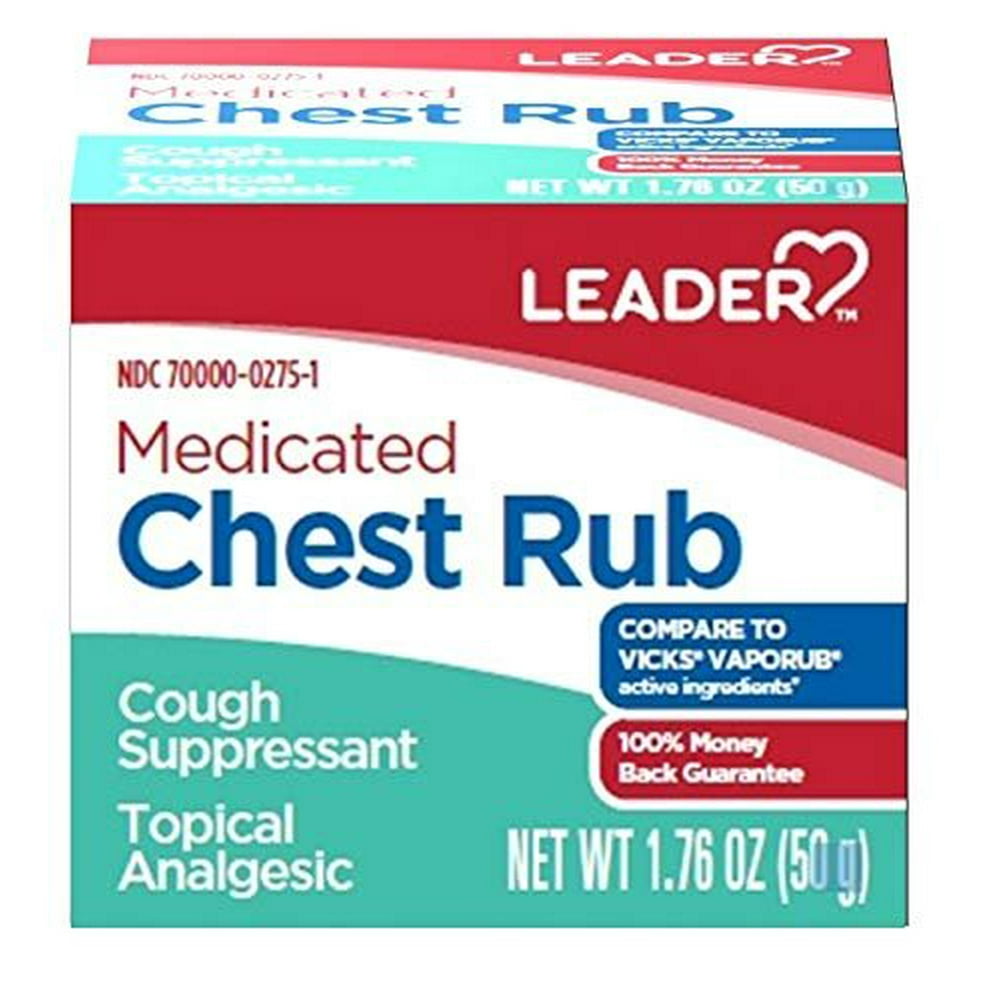 Leader Medicated Chest Rub Cough Suppressant Topical Analgesic 1.76 oz