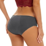 Lovzfmll Women's Period Underwear 3-Pack Cotton Briefs, Leak Proof Panties, Comfortable Menstrual Underwear with Full Coverage and Protection
