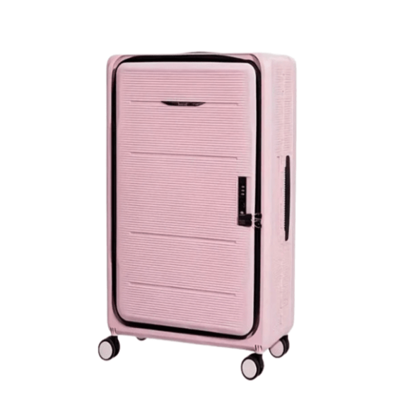 Valise Cabine 20 Pouces Travlr's Bubble Pliable /Collapsible 100 % PP Légère Rigide avec Cadenas TSA et Roues Pivotantes Silencieuses - Rose Pâle