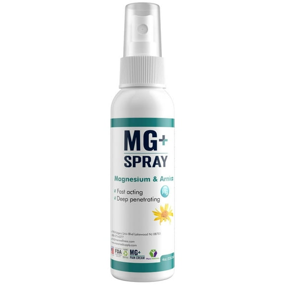 Mars Wellness MG  Magnesium Spray 4 oz - Magnesium & Arnica Spray - Extra Strength Magnesium Body Spray - Spray Magnesium Oil for Body Aches, Headaches, Muscle Spasms, & Leg Cramps