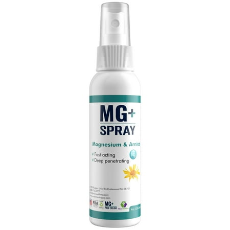 Mars Wellness MG+ Magnesium Spray 4 oz - Magnesium & Arnica Spray - Extra Strength Magnesium Body Spray - Spray Magnesium Oil for Body Aches, Headaches, Muscle Spasms, & Leg Cramps