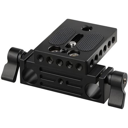 UPC: 0711202829206 | Camera Baseplate with 15mm Railblock for DSLR Rig 15mm Rod Rail Support System
