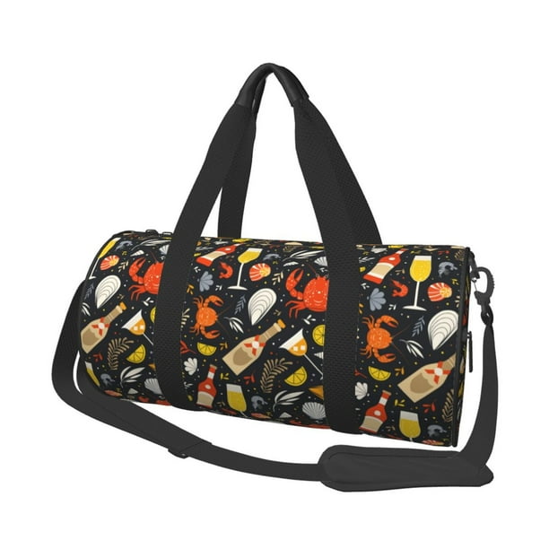 Easygdp Seafood And Drinks Bolsa de Viaje, Bolsa de Mano, Bolsa de Gimnasio, Bolsa de Equipaje para Viaje
