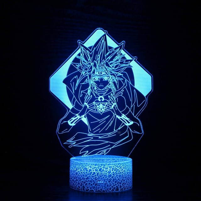 Luz nocturna Yu Gi Oh Atems 3D LED que cambia de color para niños