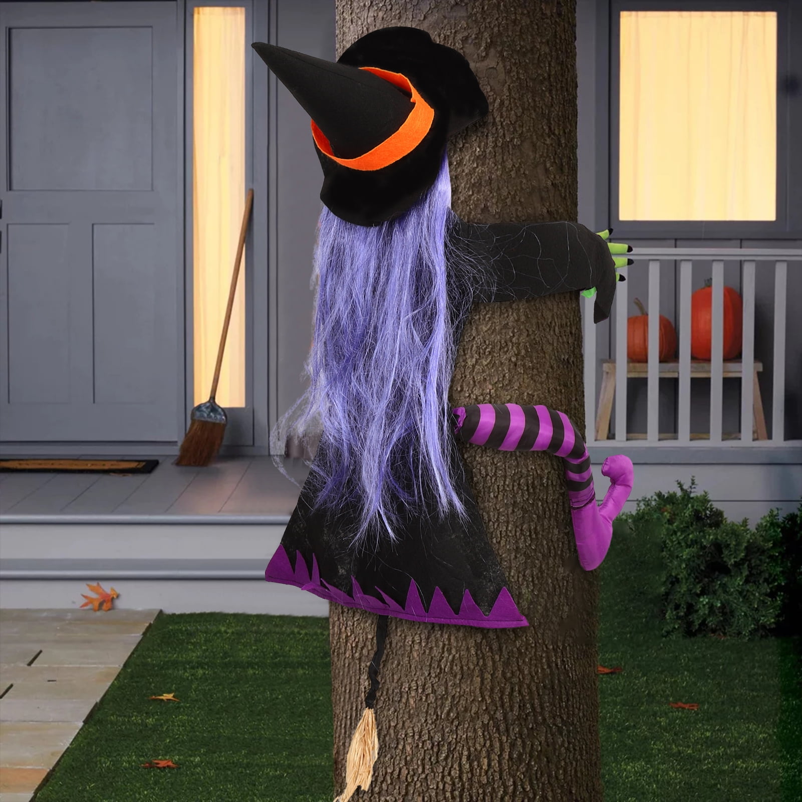 Crashing Witch into Tree Halloween Decoration Outdoor Flying Witch ...
