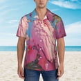thumbnail image 4 of Goofa Pink Parrot Tropical Blossoms Hawaiian Shirt for Men, Unisex Summer Beach Casual Short Sleeve Button Down Shirts,Aloha Tropical Floral print shirt-Medium, 4 of 9